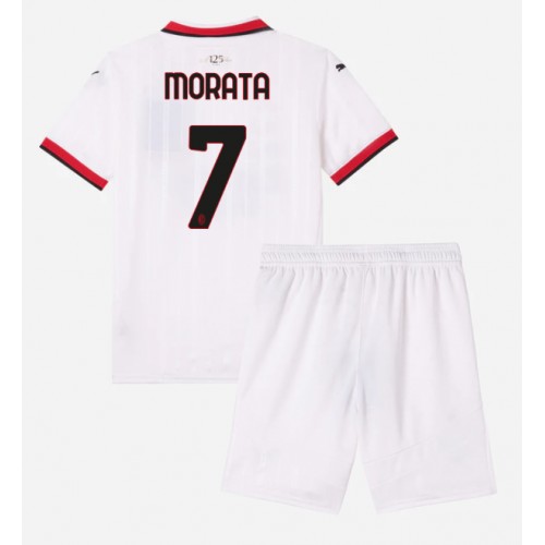 AC Milan Alvaro Morata #7 Gostujuci Dres za djecu 2024-25 Kratak Rukav (+ Kratke hlače)